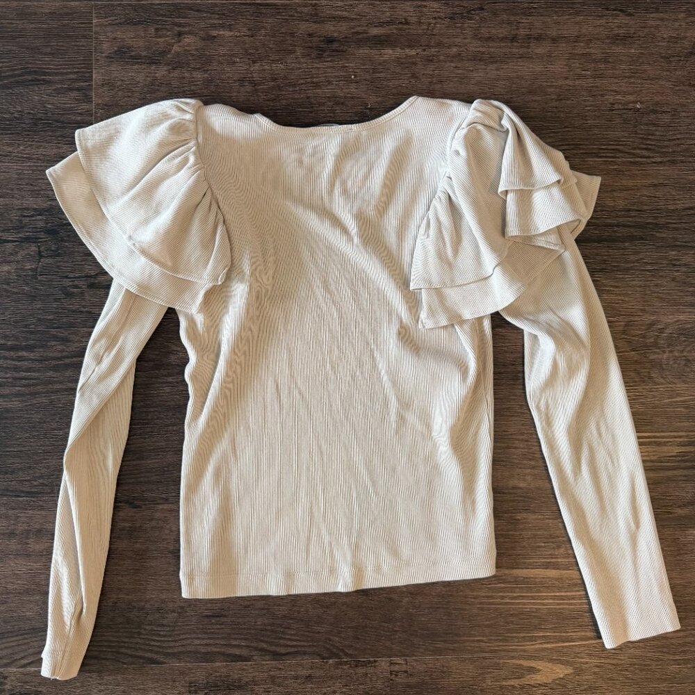 RIBBED RUFFLE TSHIRT - Picture 3 of 3